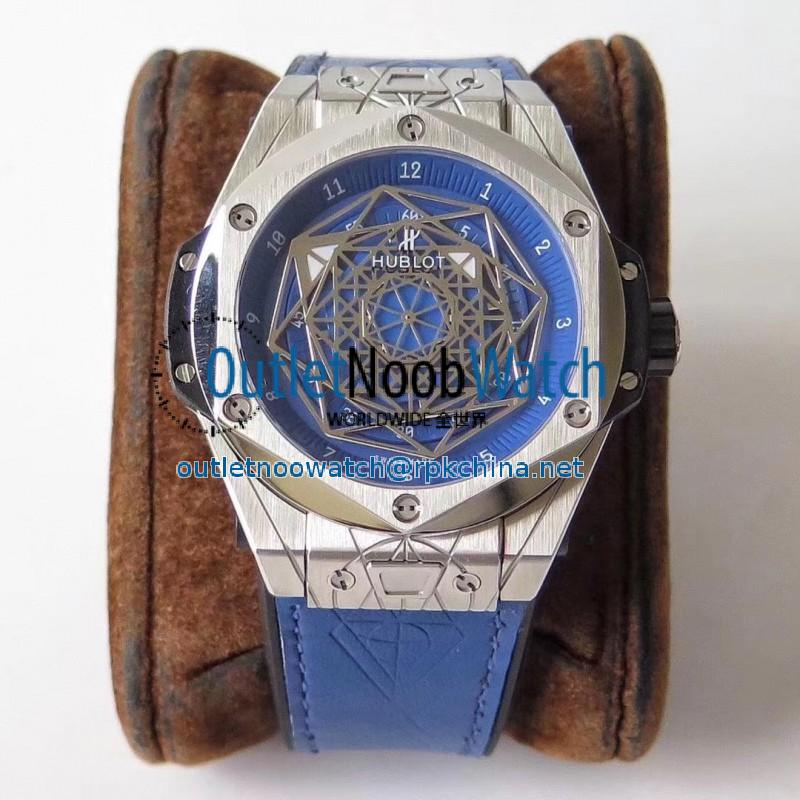 Replica Hublot Big Bang Sang Titanium Blue 415.NX.7179.VR.1704.MXM18 TMF Titanium Blue Dial Swiss HUB1213 UNICO Manufacture