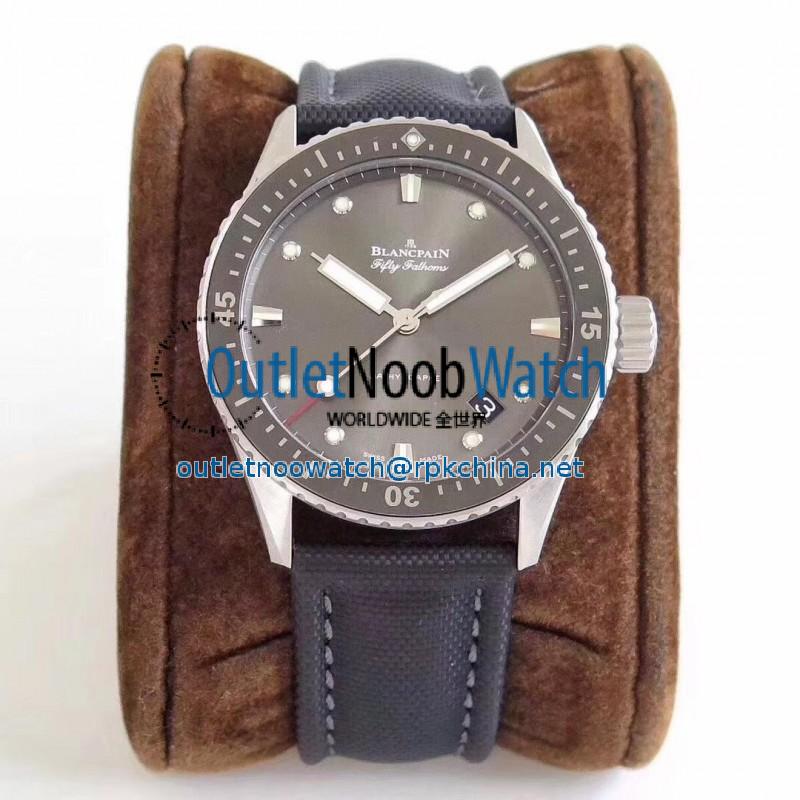 Replica Blancpain Fifty Fathoms Bathyscaphe 5000-1110-B52A ZF Stainless Steel Shiny Black Dial Swiss 1315