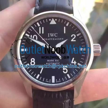 Replica IWC Pilot Mark XVI IW3255 Stainless Steel Black Dial Swiss 2892