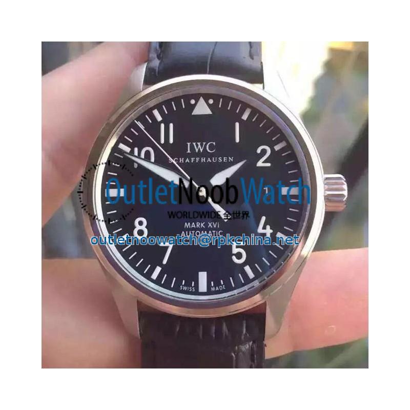 Replica IWC Pilot Mark XVI IW3255 Stainless Steel Black Dial Swiss 2892