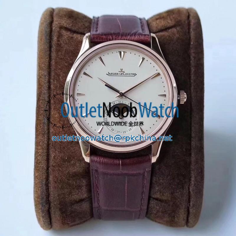 Replica Jaeger-LeCoultre Master Ultra Thin Moon 1362520 ZF Rose Gold White Dial Swiss JLC 925