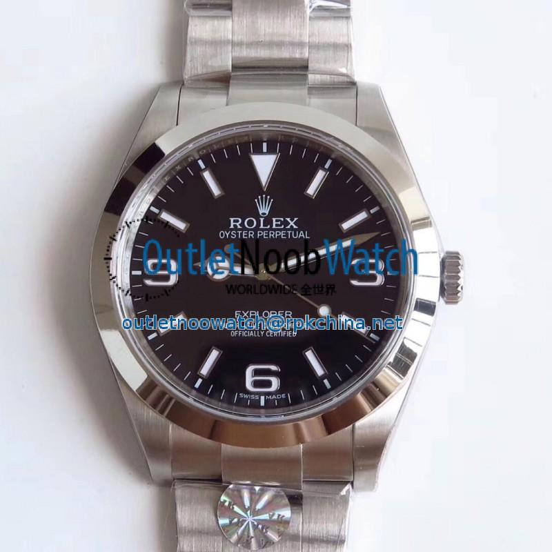 Replica Rolex Explorer 214270 AR Stainless Steel 904L Black Dial Swiss 3132