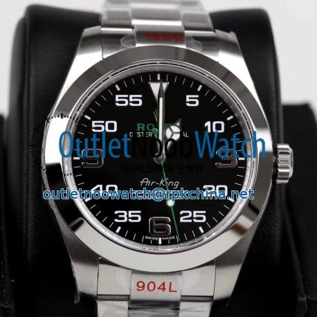 Replica Rolex Air-King 116900 GM Stainless Steel 904L Black Dial Swiss 3131