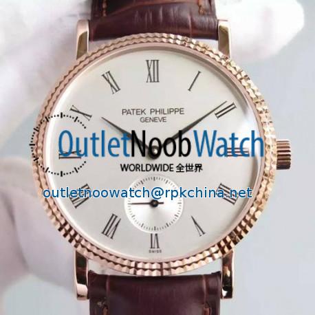 Replica Patek Philippe Calatrava 5119R Rose Gold White Dial Swiss 215PS