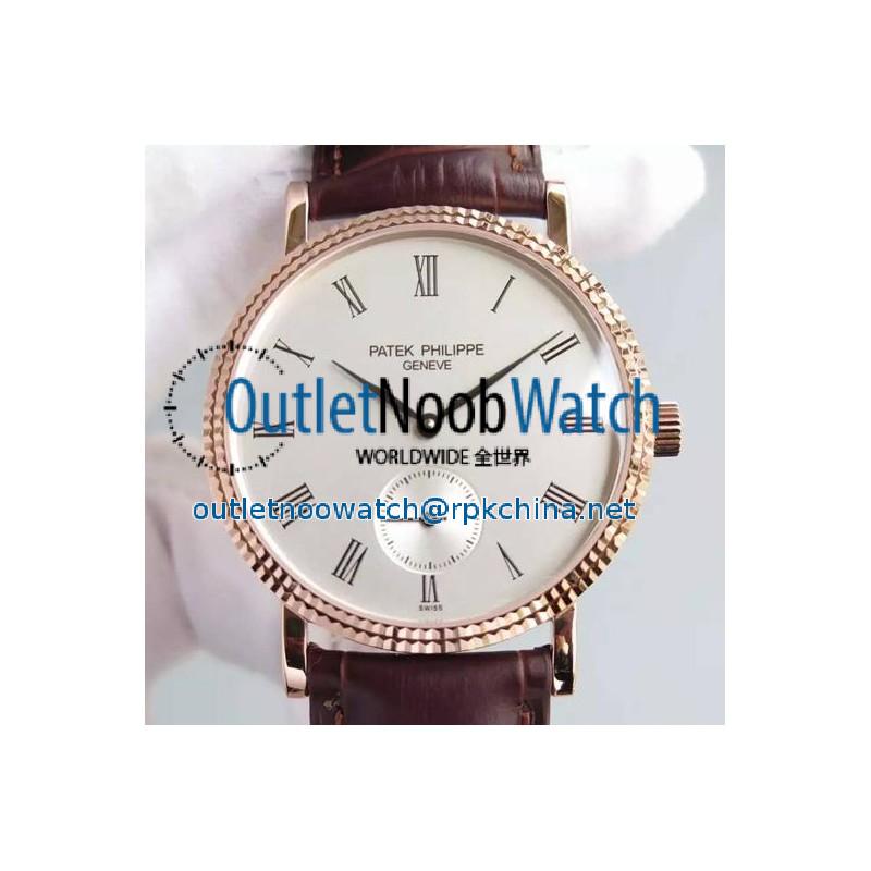 Replica Patek Philippe Calatrava 5119R Rose Gold White Dial Swiss 215PS