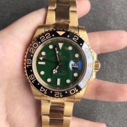 Replica Rolex GMT-Master II 116718LN EW Yellow Gold Green Dial Swiss 2836-2