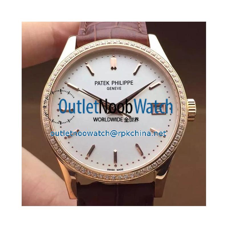 Replica Patek Philippe Calatrava 5296 Rose Gold Diamonds Bezel Swiss 324SC