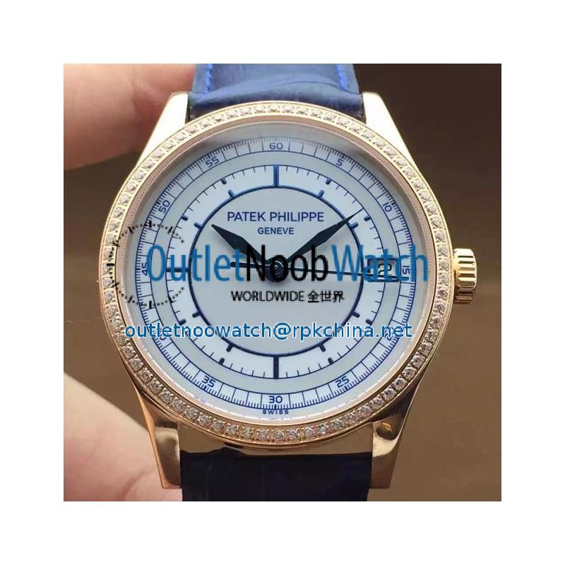 Replica Patek Philippe Calatrava 5296 Rose Gold Diamonds Bezel Swiss 324SC