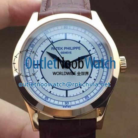 Replica Patek Philippe Calatrava 5296 Rose Gold White & Blue Dial Swiss 324SC