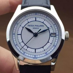 Replica Patek Philippe Calatrava 5296 Stainless Steel White & Blue Dial Swiss 324SC