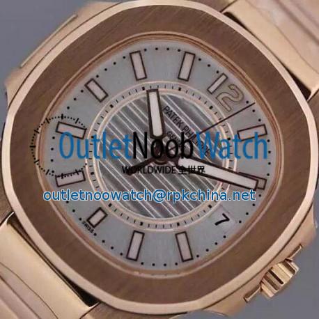 Replica Patek Philippe Nautilus 7011 Ladies Rose Gold White Dial Swiss Eta Quartz