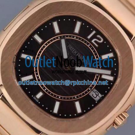 Replica Patek Philippe Nautilus 7011 Ladies Rose Gold Black Dial Swiss Eta Quartz