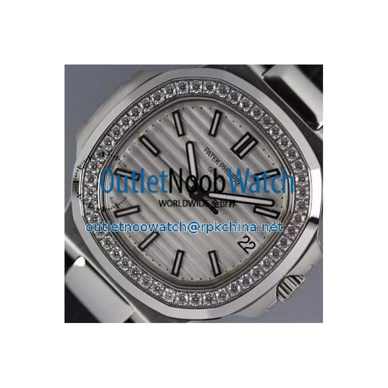 Replica Patek Philippe Nautilus Jumbo 5711 Stainless Steel Diamonds Bezel Swiss 2824