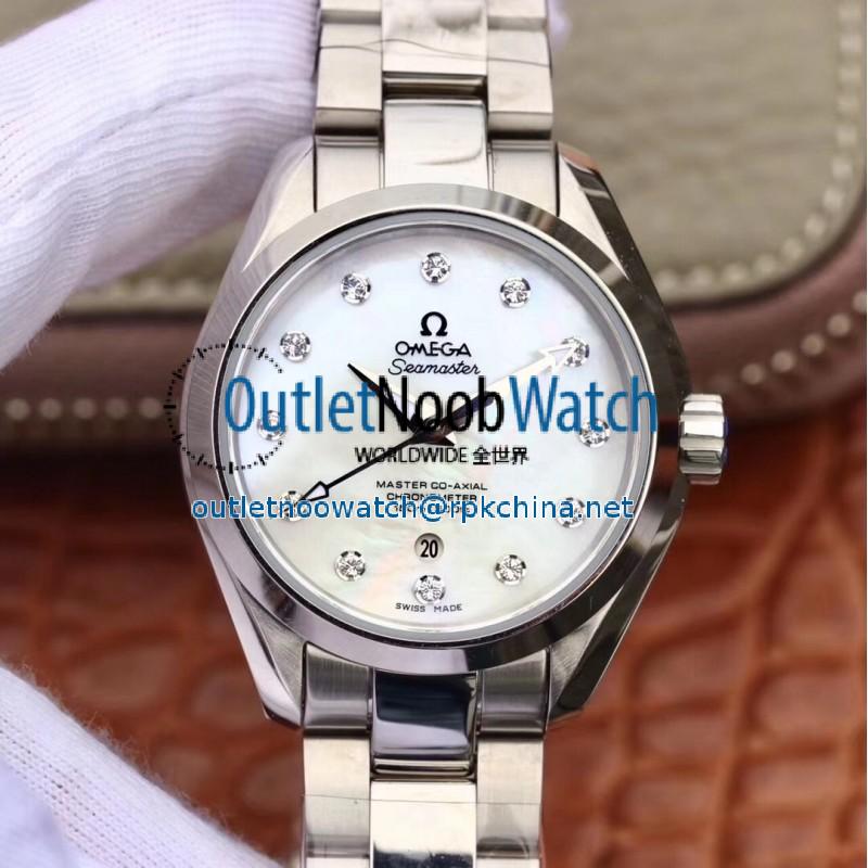 Replica Omega Seamaster Aqua Terra 150M Ladies 34MM 220.10.34.20.55.001 3S Stainless Steel Mother Of Pearl Dial Swiss 8520