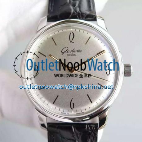 Replica Glashutte Senator Sixties Stainless Steel White Dial Swiss Caliber 39-52