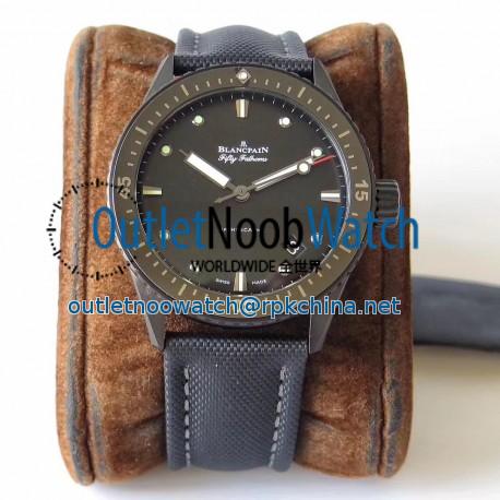 Replica Blancpain Fifty Fathoms Bathyscaphe 5000-0130-B52A ZF Ceramic Black Dial Swiss 1315