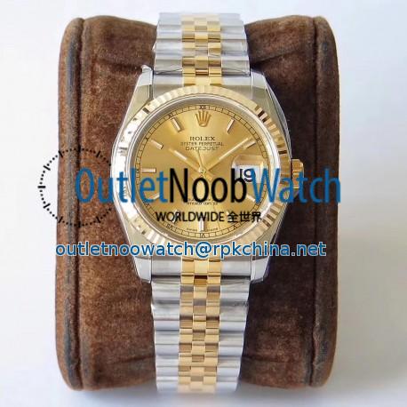 Replica Rolex Datejust 36MM 116233 AR V2 Stainless Steel & Yellow Gold Champagne Dial Swiss 3135