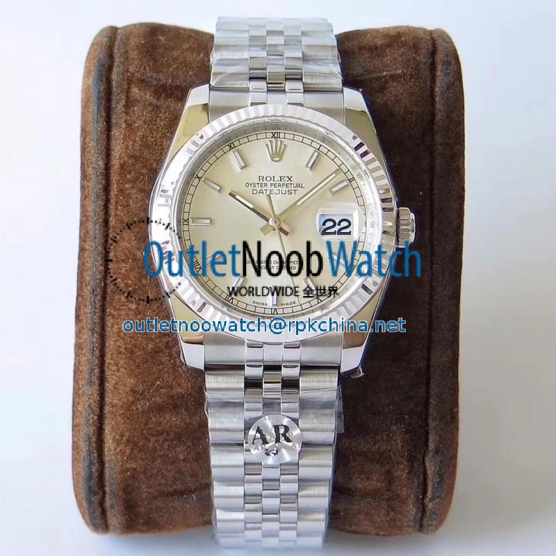 Replica Rolex Datejust 36MM 116234 AR V2 Stainless Steel 904L Silver Dial Swiss 3135