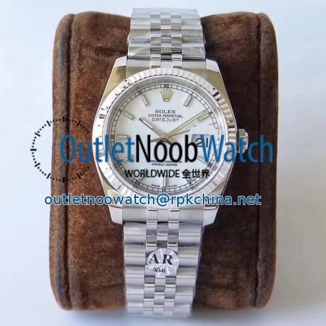 Replica Rolex Datejust 36MM 116234 AR V2 Stainless Steel 904L White Dial Swiss 3135