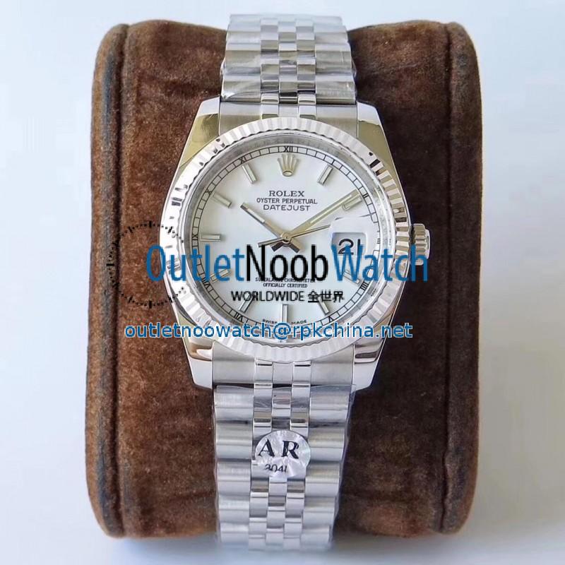 Replica Rolex Datejust 36MM 116234 AR V2 Stainless Steel 904L White Dial Swiss 3135