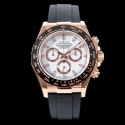 Replica Rolex Daytona Cosmograph 116515LN AR V2 Rose Gold Plated Stainless Steel 904L White Dial Swiss 4130 Run 6@SEC