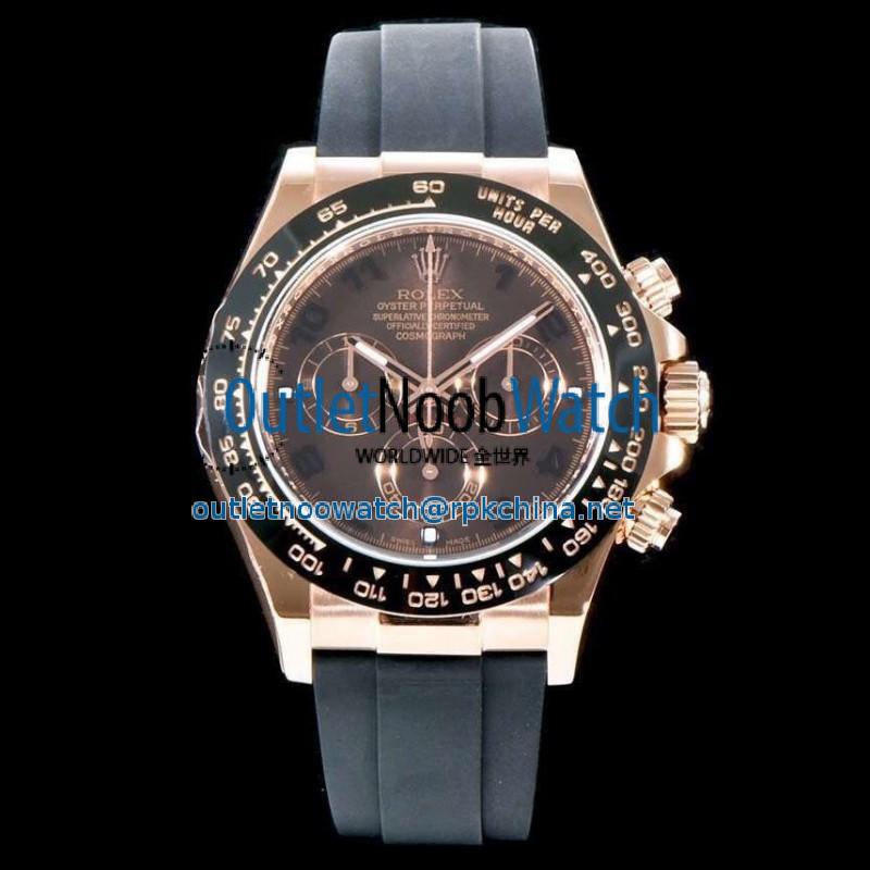 Replica Rolex Daytona Cosmograph 116515LN AR V2 Rose Gold Plated Stainless Steel 904L Chocolate Dial Swiss 4130 Run 6@SEC