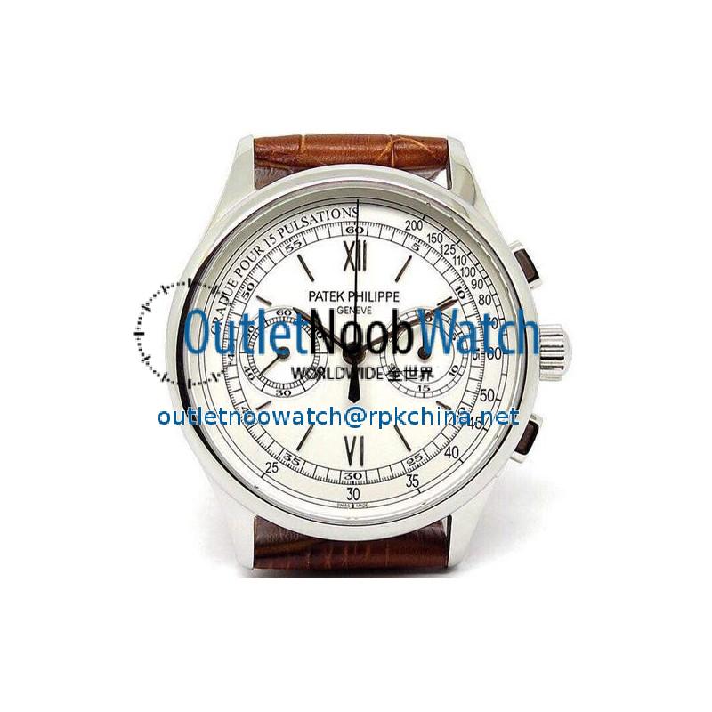 Replica Patek Philippe 5170G Chronograph Stainless Steel White Dial Lemania