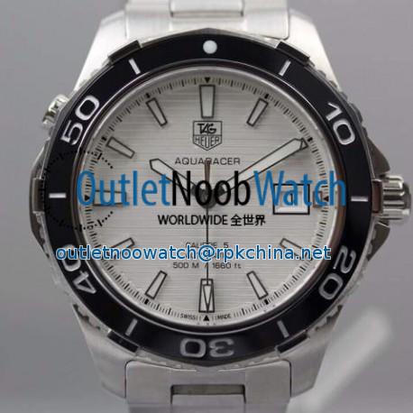 Replica Tag Heuer Aquaracer Calibre 5 SS 1:1 White Dial on SS Bracelet A2824