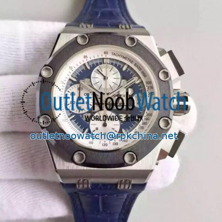 Replica Audemars Piguet Royal Oak Offshore Rubens Barrichello II 26078PO.OO.D018CR.01 JF V2 Stainless Steel Blue Dial Swiss 3126