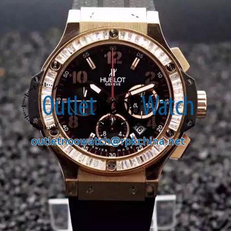 Replica Hublot Big Bang Rose Gold Diamonds Bezel Swiss 7750