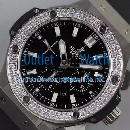 Replica Hublot Big Bang Stainless Steel Diamonds Bezel Swiss 7750