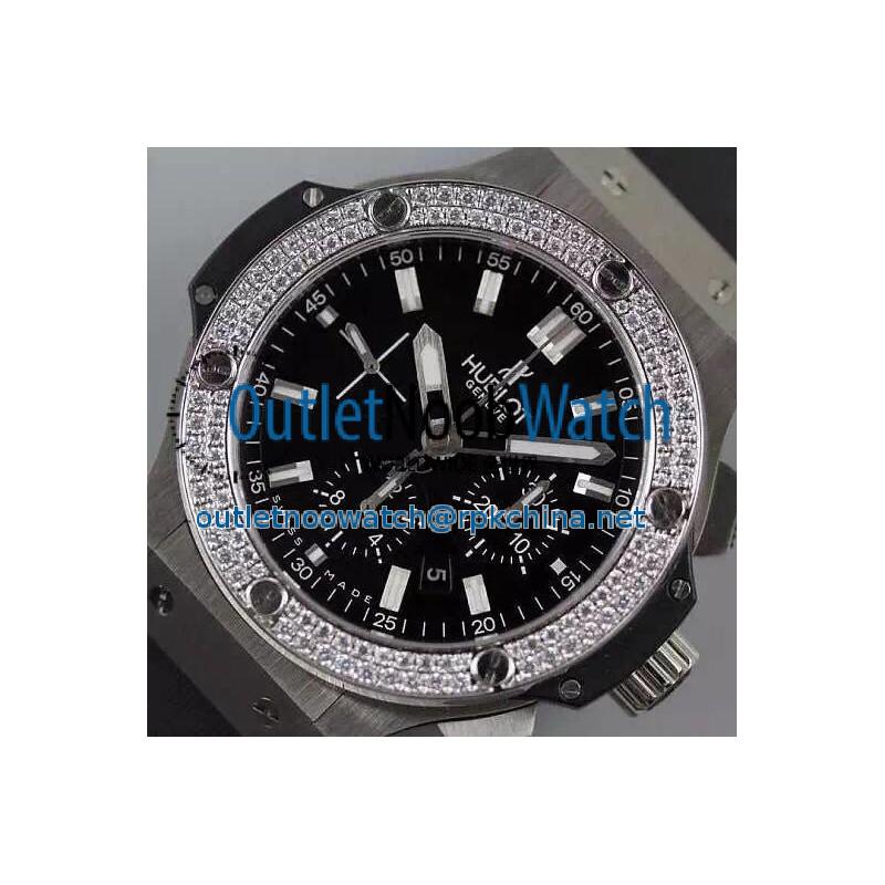 Replica Hublot Big Bang Stainless Steel Diamonds Bezel Swiss 7750