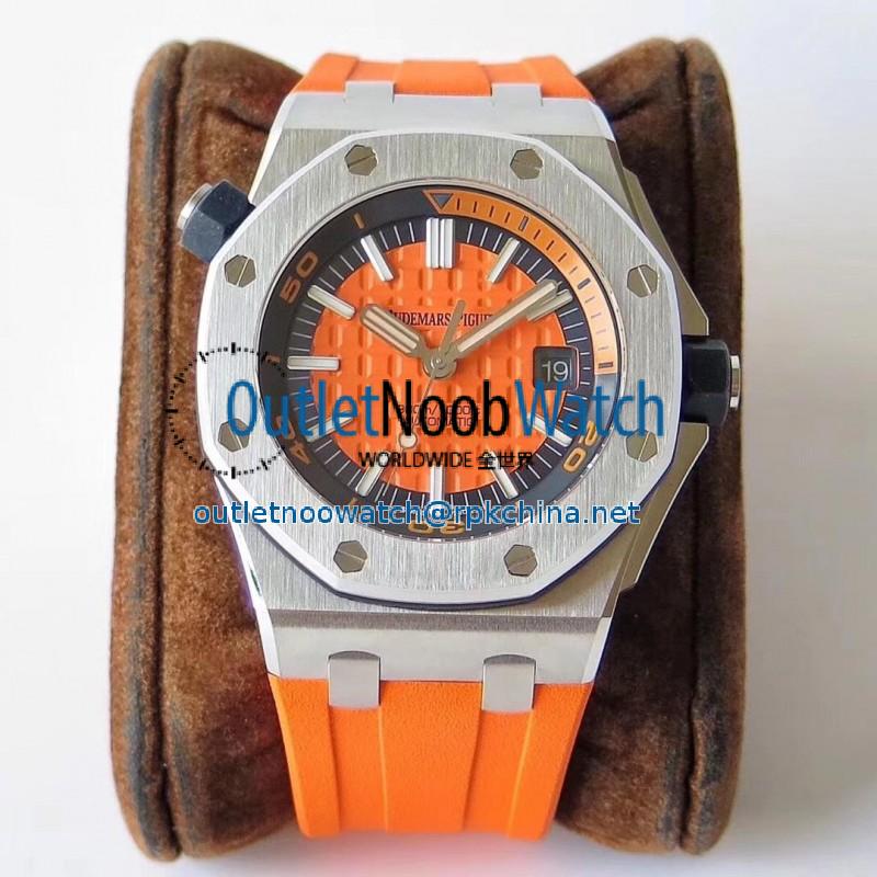 Replica Audemars Piguet Royal Oak Offshore Diver 15710ST.OO.A070CA.01 JF V8 Stainless Steel Orange Dial Swiss 3120