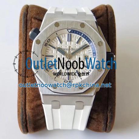 Replica Audemars Piguet Royal Oak Offshore Diver 15710ST.OO.A010CA.01 JF V8 Stainless Steel White Dial Swiss 3120