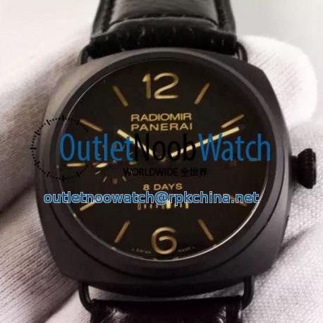 Replica Panerai Radiomir 8 Days PAM 384 Black Ceramic Black Dial Swiss P2002