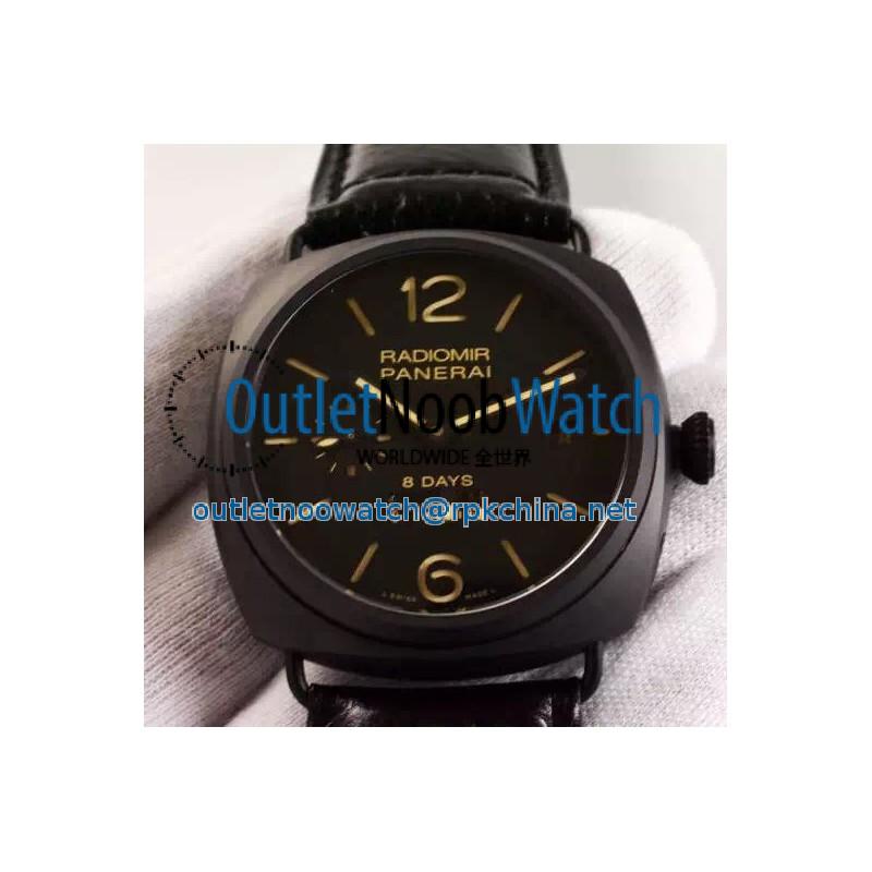 Replica Panerai Radiomir 8 Days PAM 384 Black Ceramic Black Dial Swiss P2002