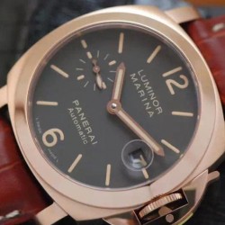 Replica Panerai Luminor Marina PAM 48 Rose Gold Black Dial Swiss 7750