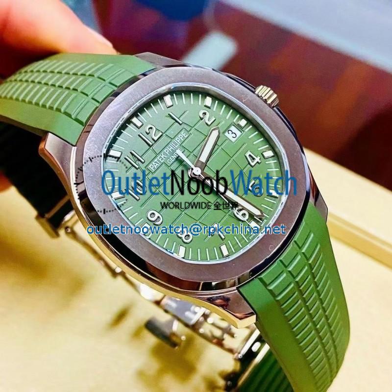 Aquanaut 5168g 42mm 3kf Ss Green Dial Green Rubber Strap Swiss 324 Sc V2