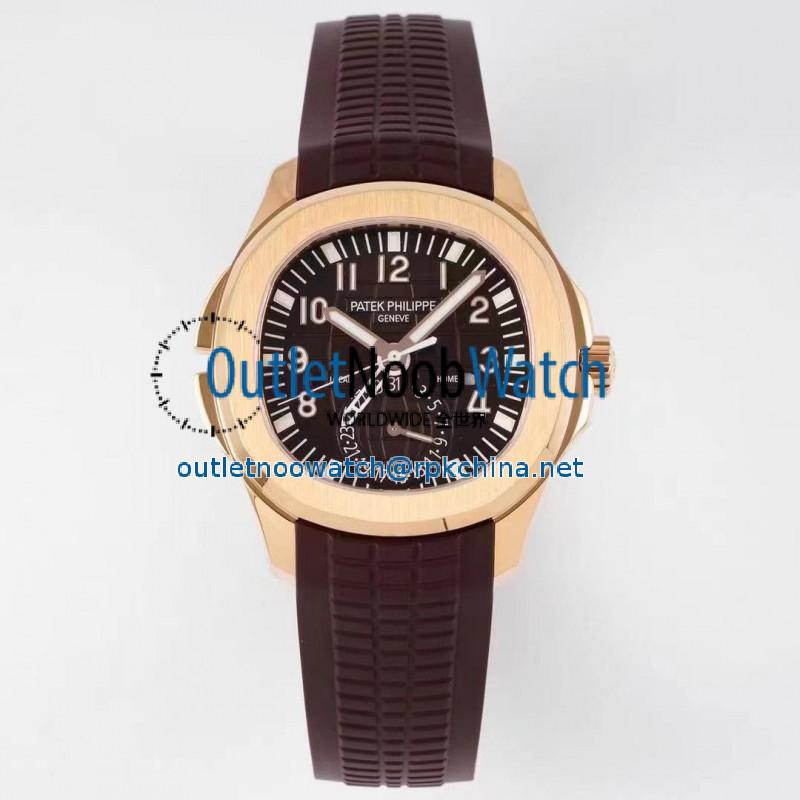 Aquanaut Travel Time 5164r Zf Rose Gold Brown Dial Swiss 324 Sc Home Indicator Works