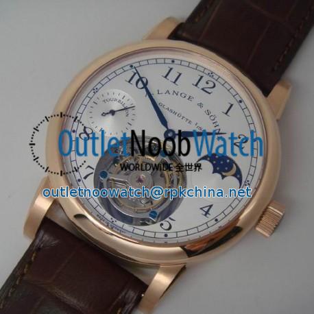 Replica A. Lange & Sohne Pour Le Merite Tourbillon Moonphase Rose Gold White Dial Swiss Tourbillon