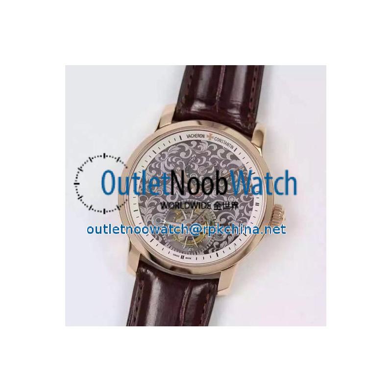 Replica Vacheron Constantin Patrimony Tourbillon Rose Gold White Dial Swiss Tourbillon