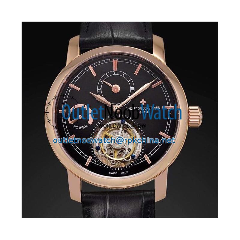 Replica Vacheron Constantin Patrimony Tourbillon Rose Gold Black Dial Swiss Tourbillon