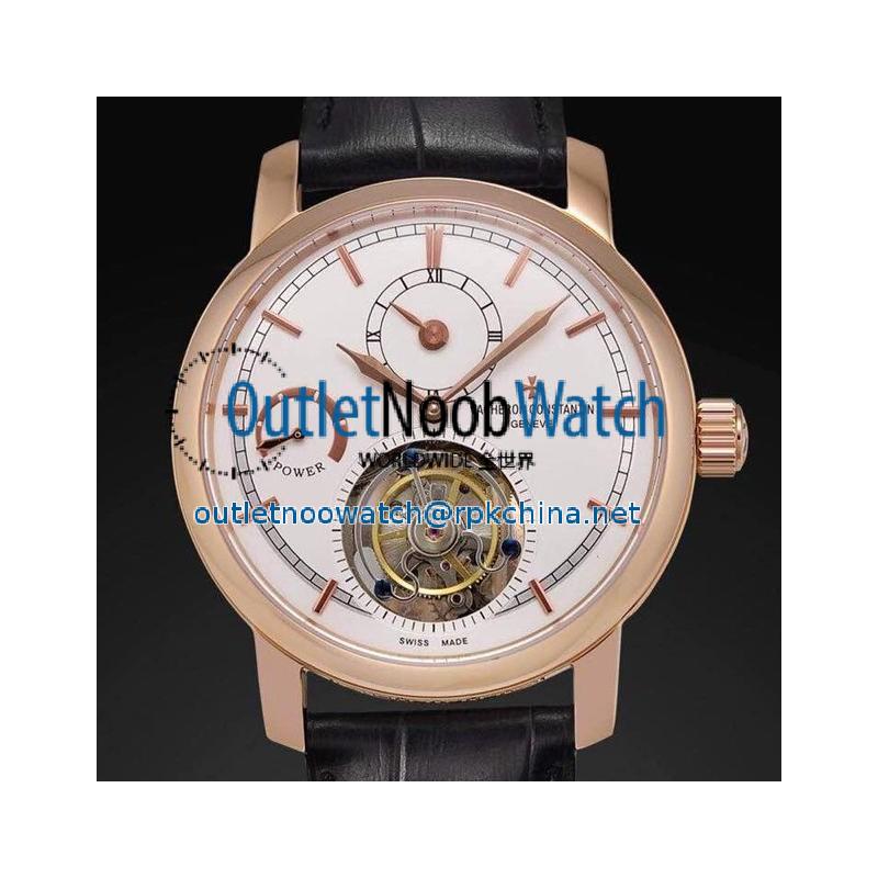 Replica Vacheron Constantin Patrimony Tourbillon Rose Gold White Dial Swiss Tourbillon