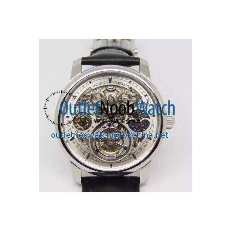 Replica Vacheron Constantin Patrimony Tourbillon Stainless Steel Skeleton & White Dial Swiss Tourbillon