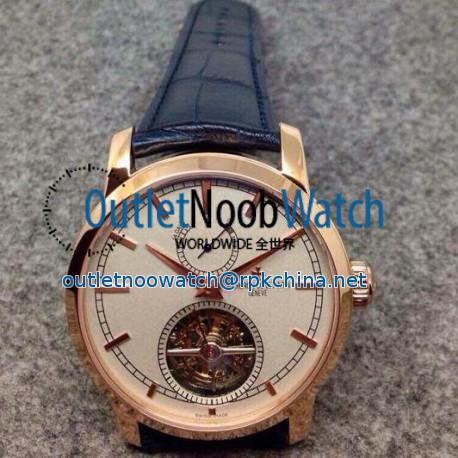 Replica Vacheron Constantin Patrimony Tourbillon Rose Gold White Dial Swiss Tourbillon