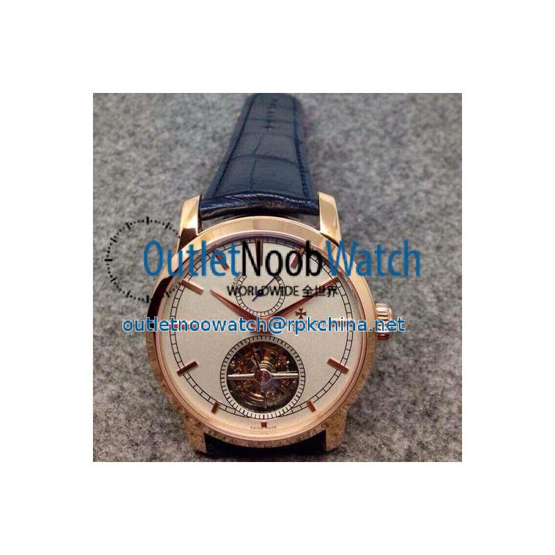 Replica Vacheron Constantin Patrimony Tourbillon Rose Gold White Dial Swiss Tourbillon