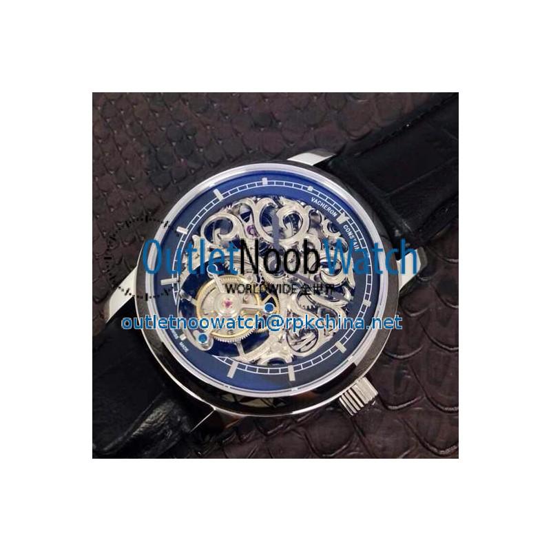 Replica Vacheron Constantin Patrimony Tourbillon Stainless Steel Skeleton & Black Dial Swiss Tourbillon