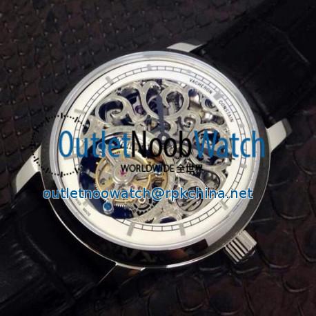 Replica Vacheron Constantin Patrimony Tourbillon Stainless Steel Skeleton & White Dial Swiss Tourbillon