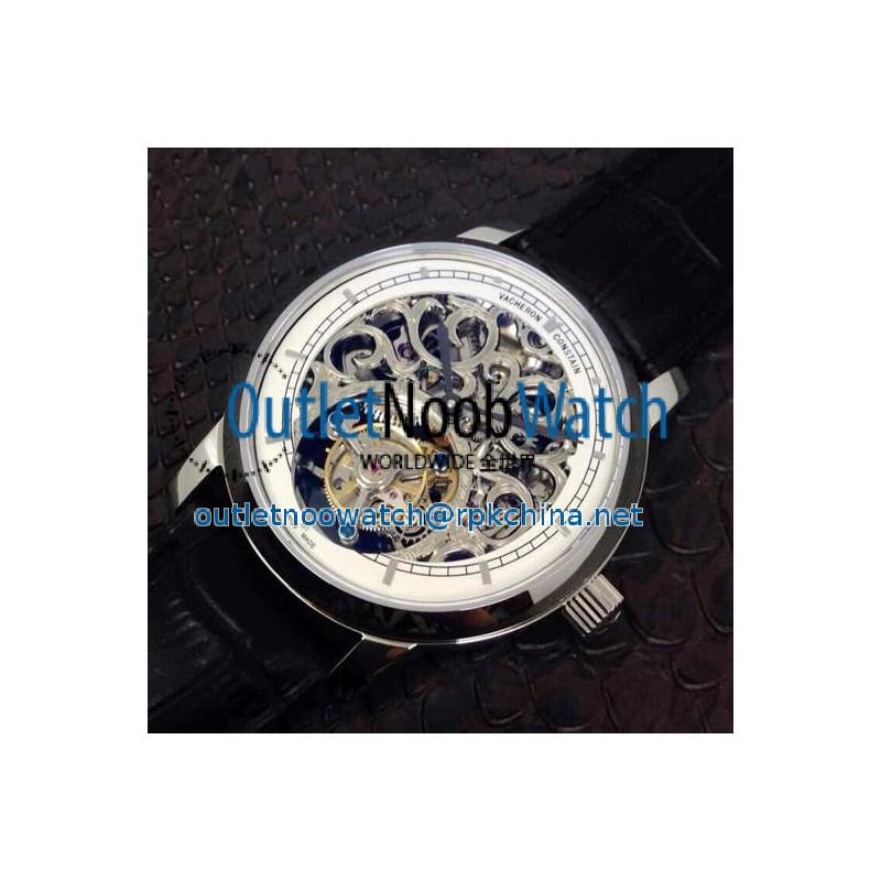 Replica Vacheron Constantin Patrimony Tourbillon Stainless Steel Skeleton & White Dial Swiss Tourbillon