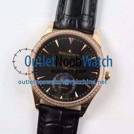 Replica Jaeger-LeCoultre Master Ultra Thin Moon Rose Gold Black Dial Swiss JLC 925